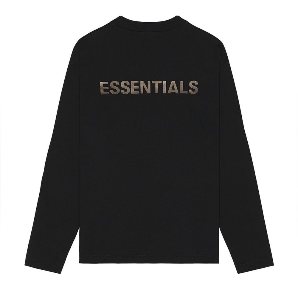 Fear of God ESSENTIALS Classic Fit Ls Tee in Jet Black